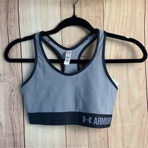 Under Armour Black and Gray Compression Sports Bra